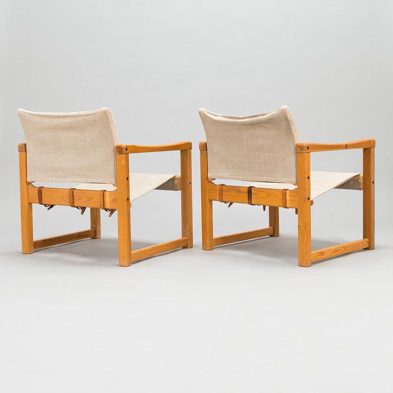 Karin Mobring, A pair of 1970's 'Diana' safari chairs for Ikea.