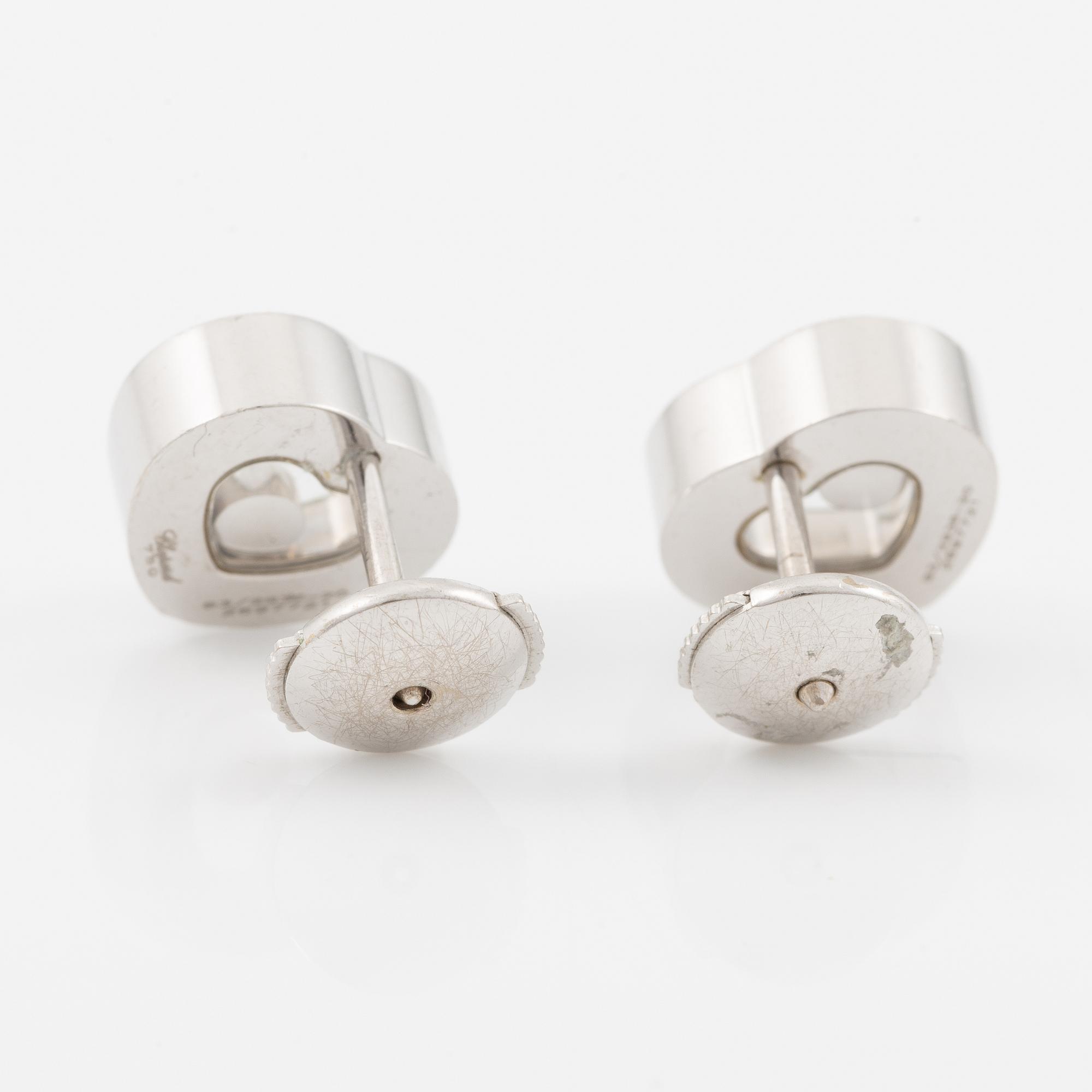 Chopard, earrings, "Happy diamonds", 18K white gold with brilliant-cut diamonds.