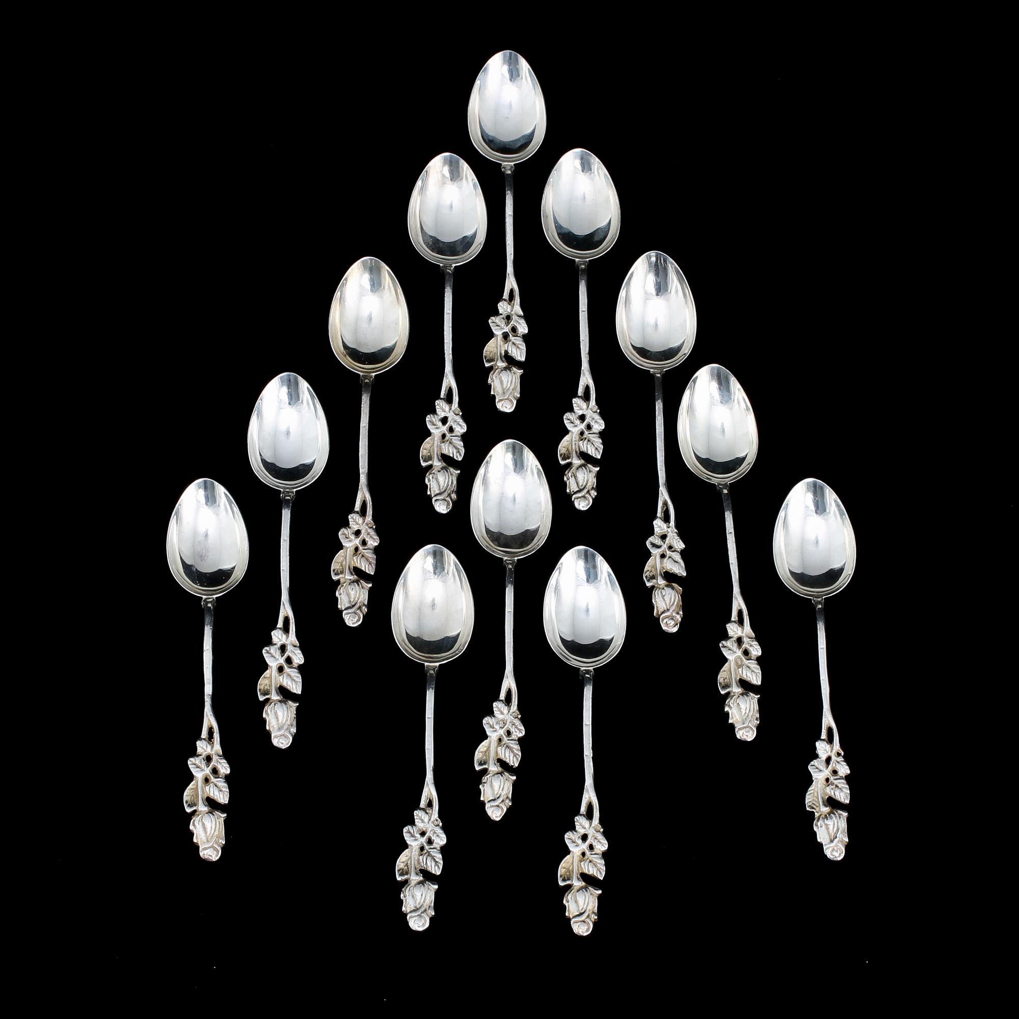 PARTI BESTICK, 89 delar, silver, bl a GAB, 1900-talets första hälft. Total vikt 2 552 g.