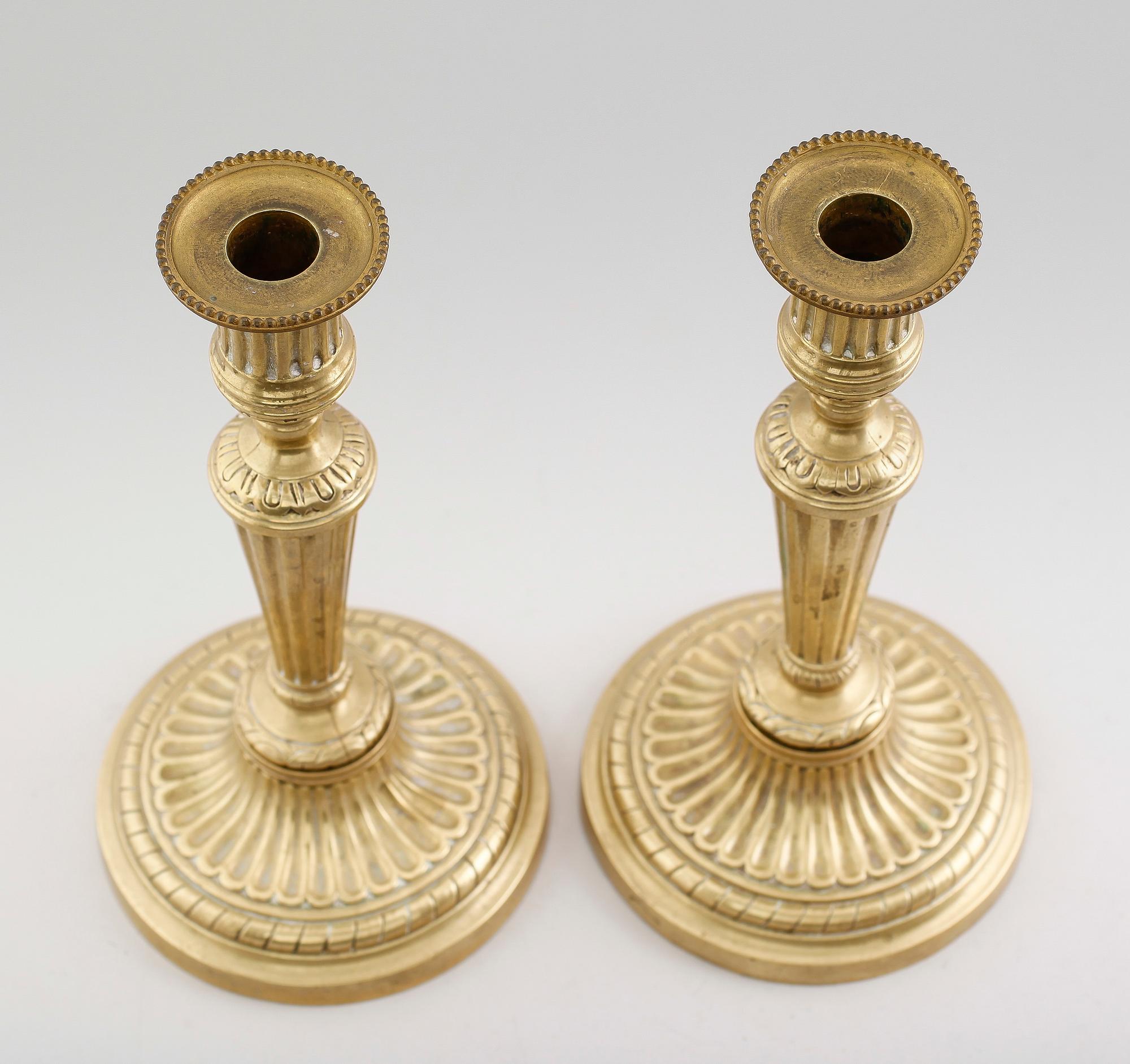 LJUSSTAKAR, 1 par, gustaviansk stil, 1800-tal.