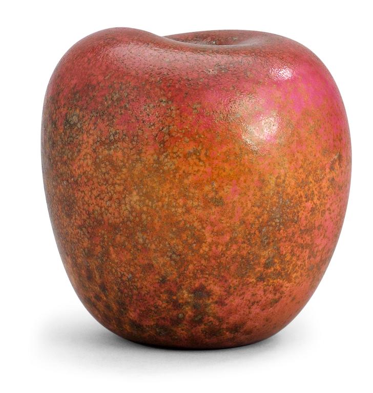 A Hans Hedberg faience apple, Biot, France.