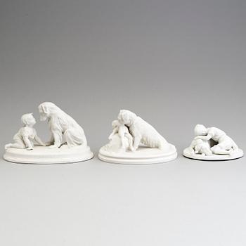 THREE PARIAN GROUPS, Gustafsberg, early 20th century.