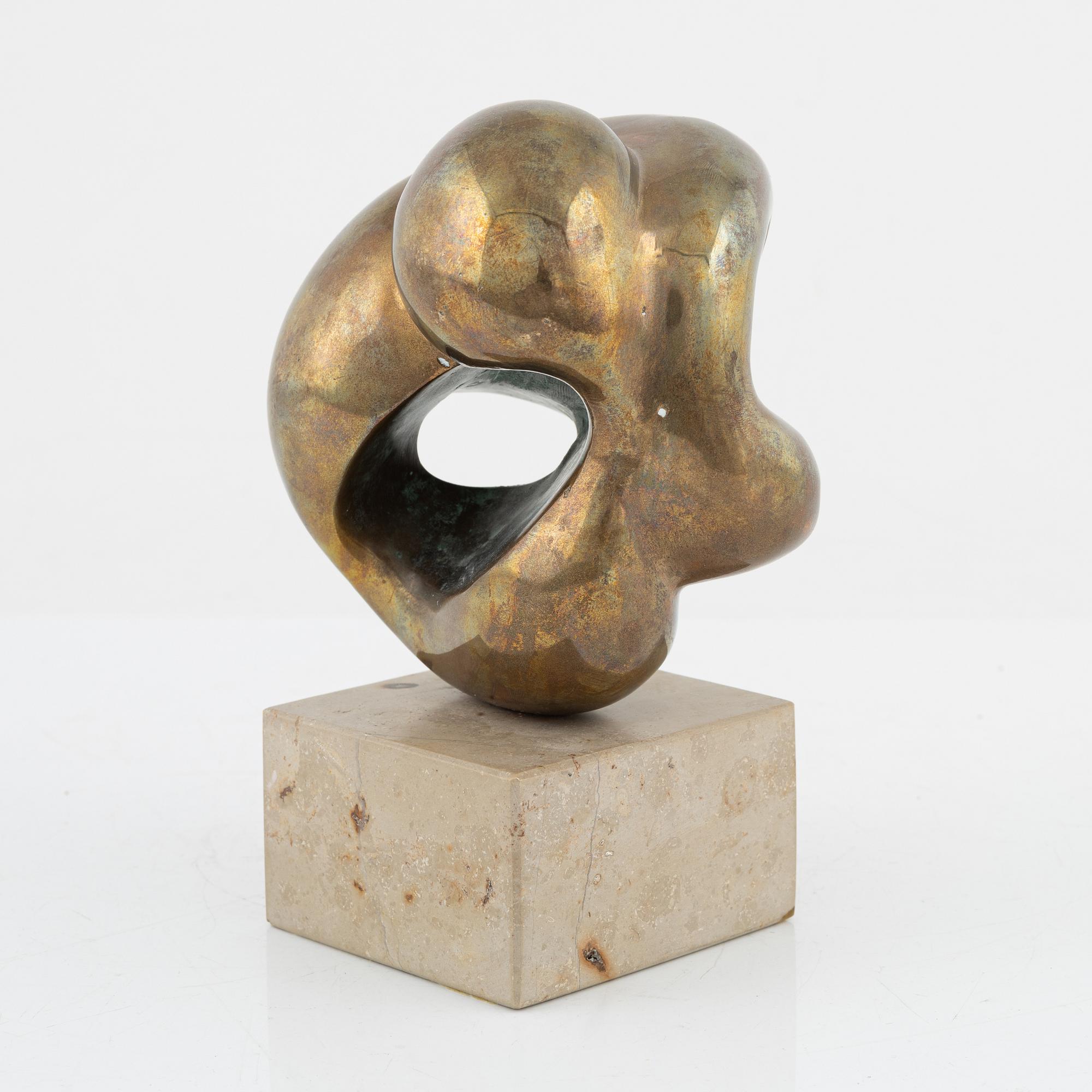 Eva Acking, sculpture. Signed. Bronze, total height 17 cm.