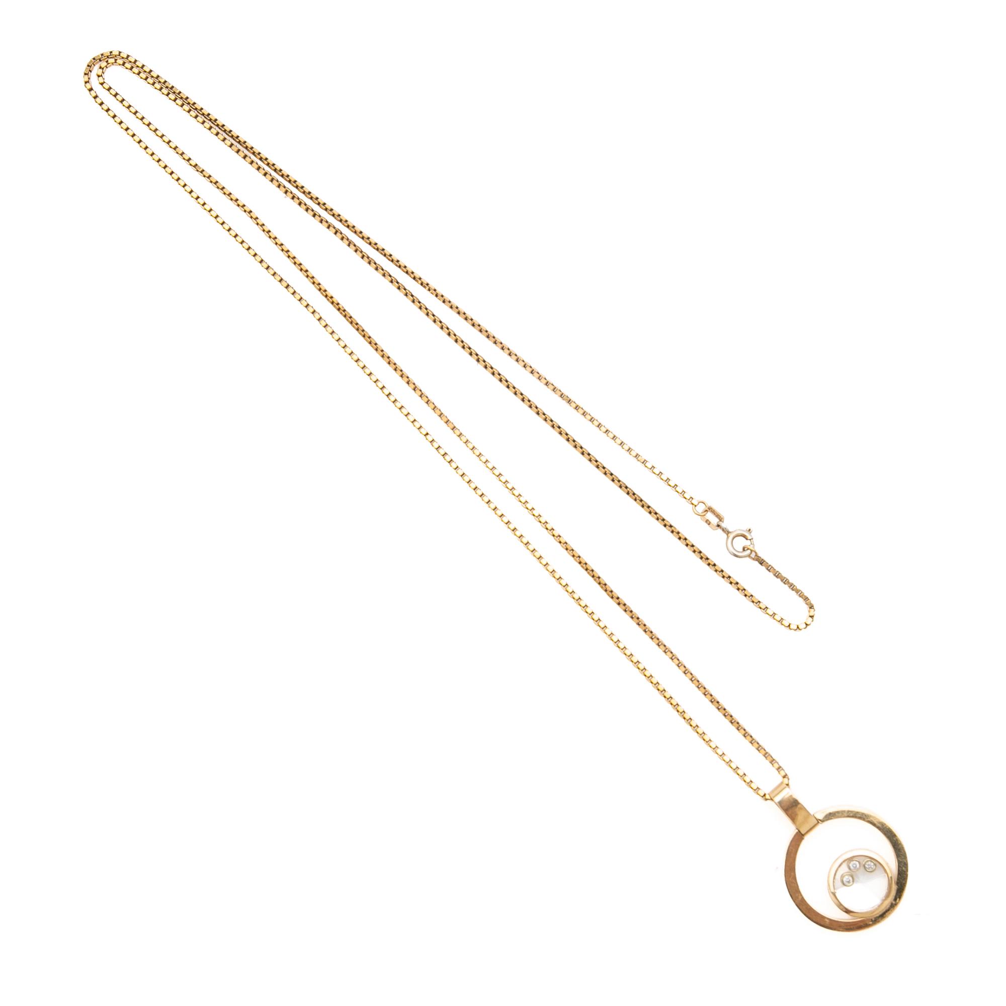 Collier med hänge, 18k med briljanter.