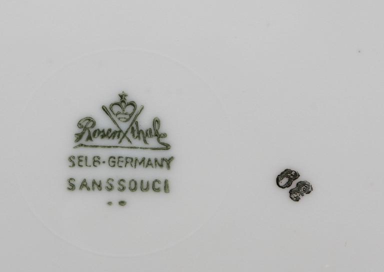 TE- och KAFFESERVIS, ca 45 delar, porslin, "Sanssouci", Rosenthal.