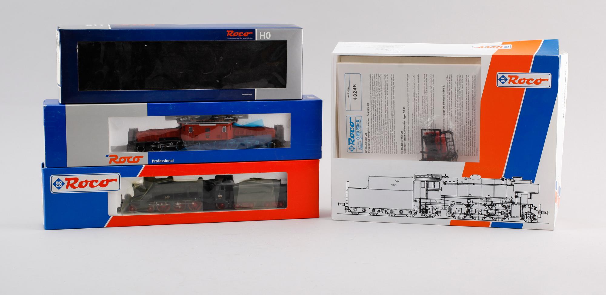 SAMLING MODELLTÅG, 4 delar, Roco, Österrike.