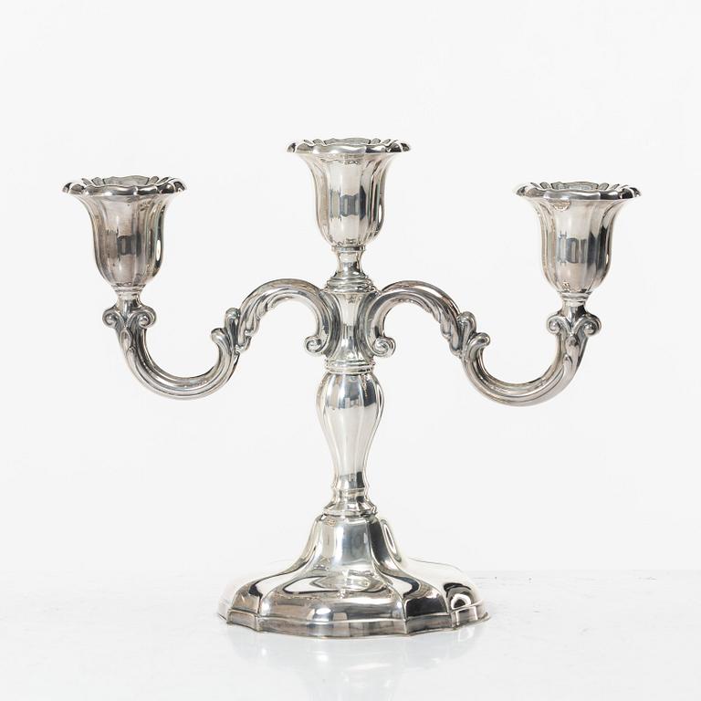 A pair of silver candelabra, Norway, mid-20th Century.