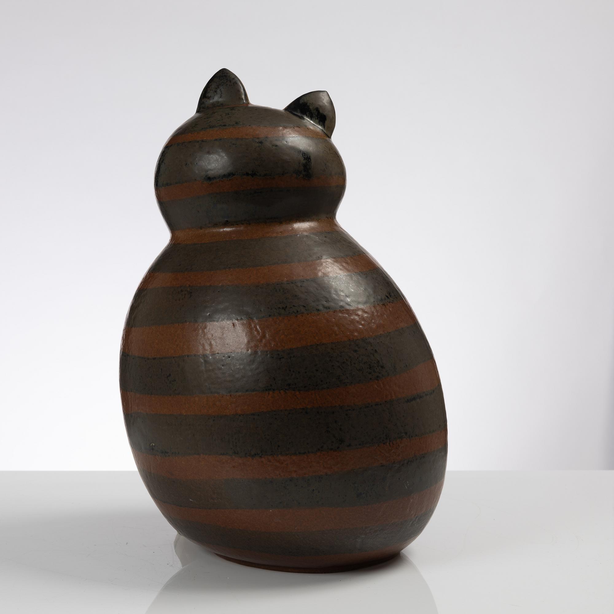 置物 Lisa Larson / Sjolejon / Gustavsberg Lisa Larson Gustavsberg MCM 1950's Pottery Large Cat Figure