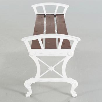 Garden bench, for late 20th century.