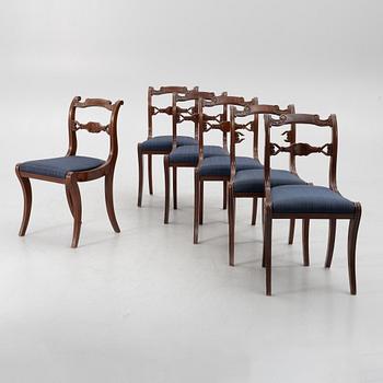 Stolar, 6 st, regency, England, 1800-talets första hälft.