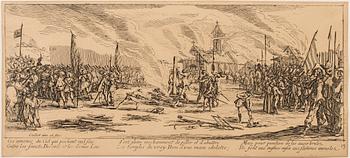 JACQUES CALLOT, Book, collection of 18 etchnings from Les miseres et les mal-hevrs de la gverre. 1633, later edition.