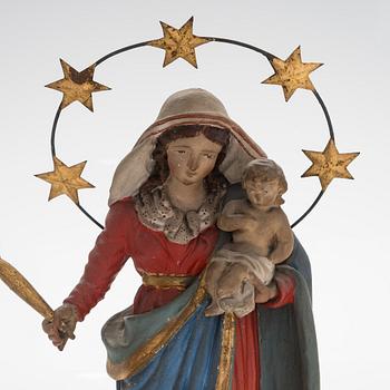 Madonna, skulptur, Flandern, 1700/1800-tal.