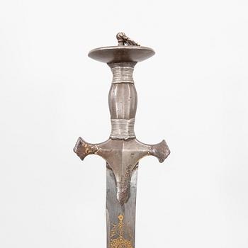 Tulwar / Shamshir, sabre, Afghan - Indian, turn of the Century 1900.