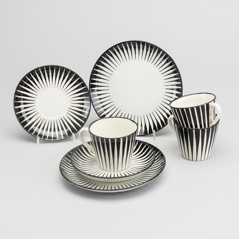 EUGEN TROST, servis 15 dlr  flintgods, "Zebra", Upsala-Ekeby 1900.
