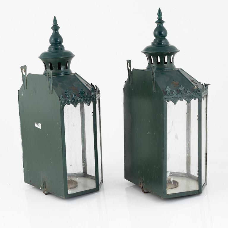 Wall sconces, a pair, circa 1900.