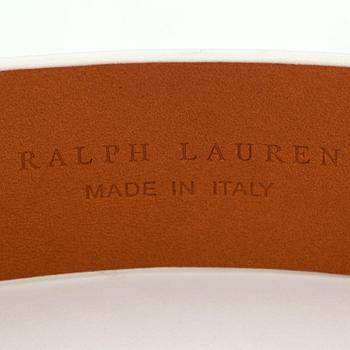 RALPH LAUREN, a white leather belt.