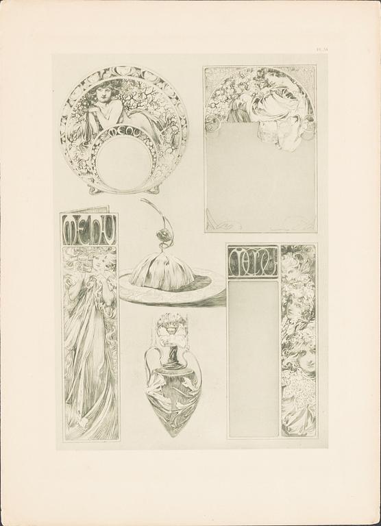 ALPHONSE MUCHA, after, 5 prints.