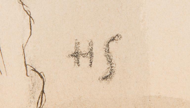 Helene Schjerfbeck, Lutande Mansmodell.