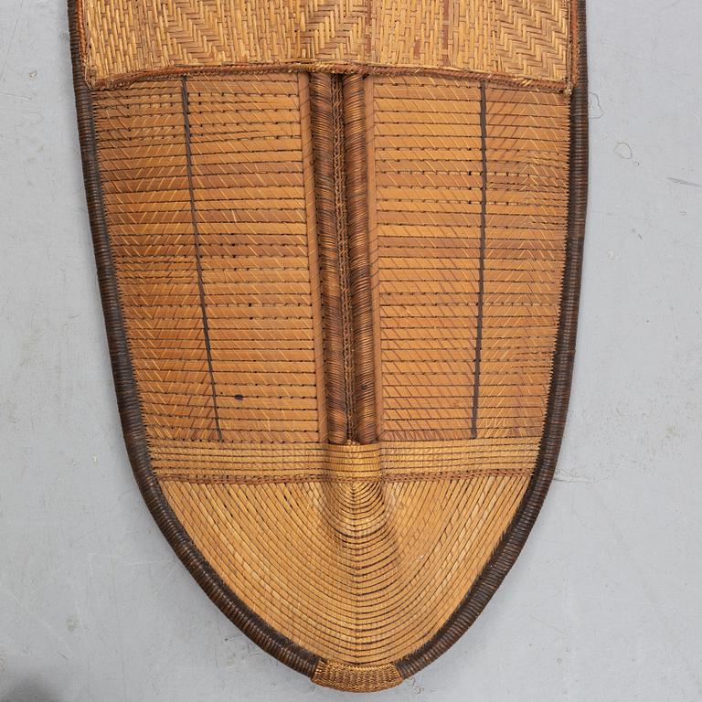 A rattan shield, Mongo-Ngandu, DRC, early 20th Century.