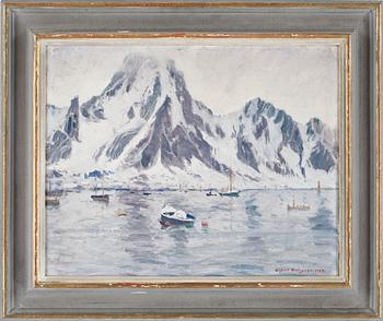 OSCAR HULLGREN, olja på pannå, sign o dat 1929.