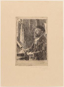 Anders Zorn · ANDERS ZORN, etsning på japanpapper, "J.B Faure", signerad med blyerts, signerad och daterad 1891 i plåten.