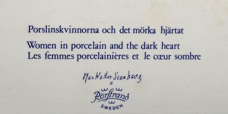 MAX WALTER SVANBERG, väggplaketter, 2 st, porslin, Rörstrand.