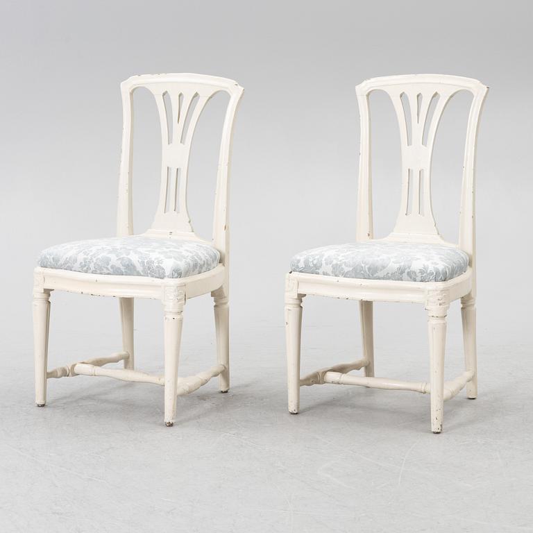 A pair of Gustavian chairs, end of the 178th century,