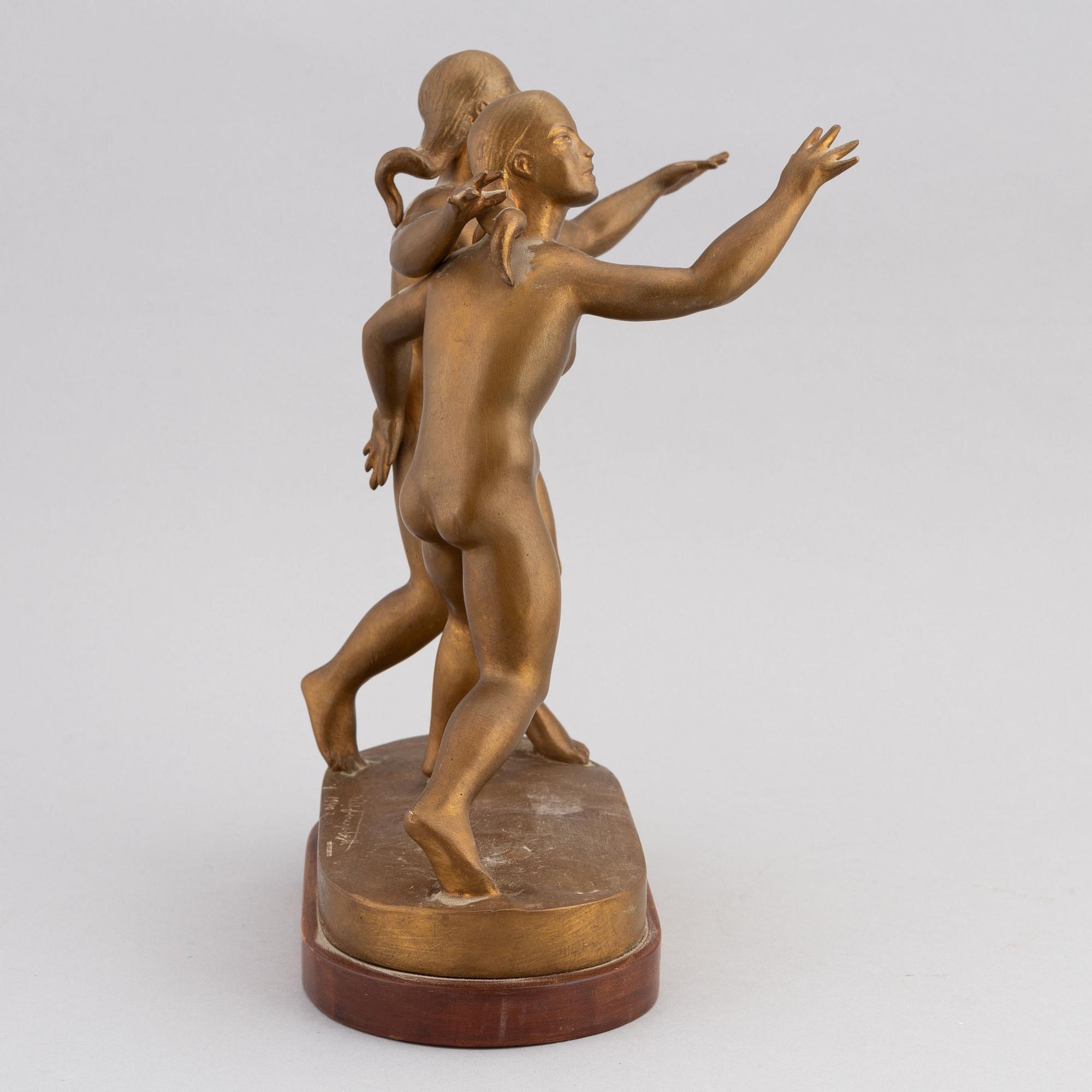 Nils Fougstedt, skulpture, bronze, signed and dated 1940.