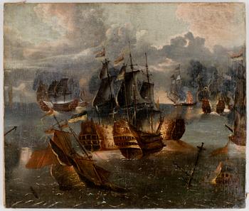 ABRAHAM STORCK, hans art, olja på uppfodrad duk.