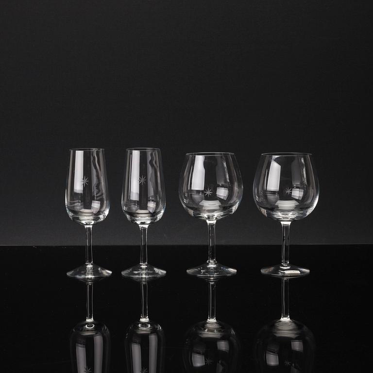 VINGLAS, 6+6 "Bouquet" design Signe Persson Melin, Kosta Boda.
