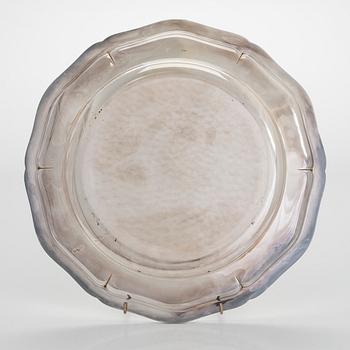 A silver tray, Cohr, Denmark.