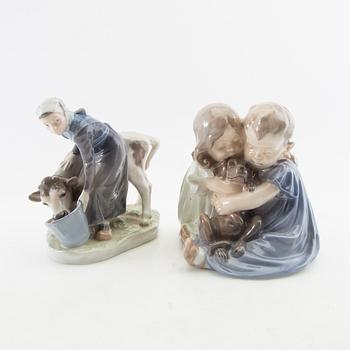 Figuriner 4 st Royal Copenhagen 1900-talets mitt/andra hälft porslin.