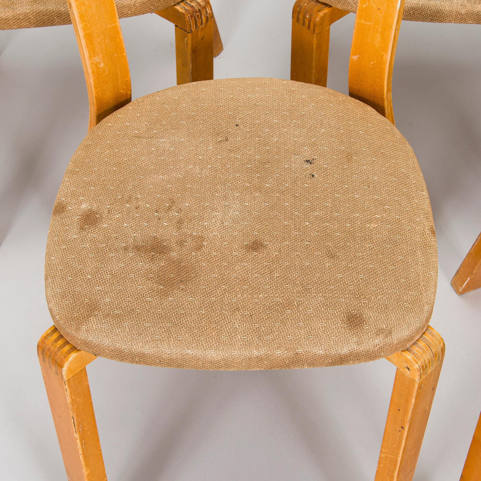 Alvar Aalto, A set of five 'model 69' chairs, for O.Y. Huonekalu- ja Rakennustyötehdas A.B. 1940s.