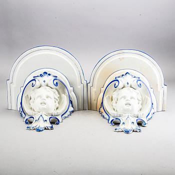 Console shelves a pair Baroque style 20th century porcelain.