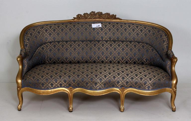 SALONGSGRUPP, 7 delar, gustaviansk stil.