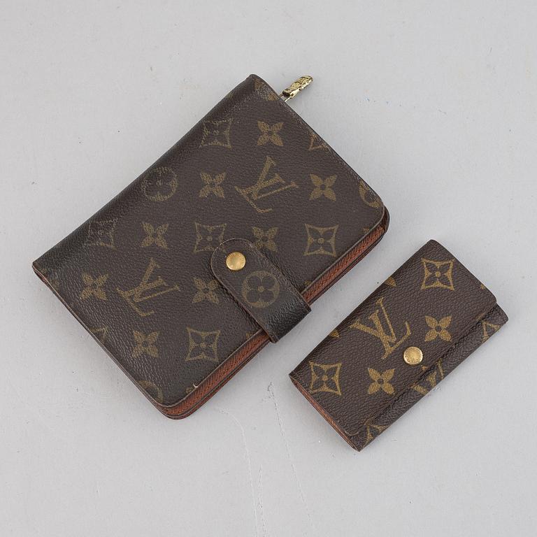 Louis Vuitton, a monogram canvas wallet and a key holder.