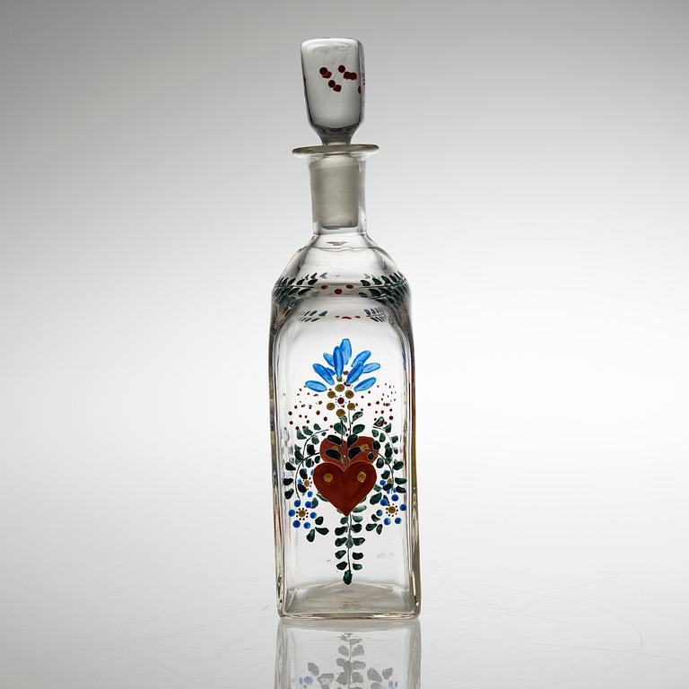 A DECANTER, glass. Karhula Finland 1930s.