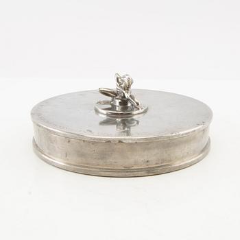 Box with lid, GAB pewter, 1933.