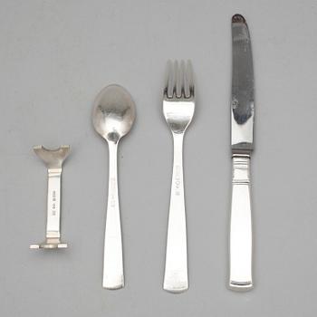 BESTICKSERVIS, 72 delar, "Rosenholm", GAB, Stockholm, 1900-tal. Total vikt ca 869g.