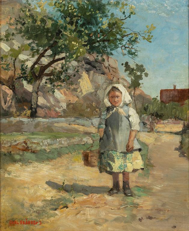 Carl Skånberg, olja på duk/papp-pannå, stämpelsignerad.