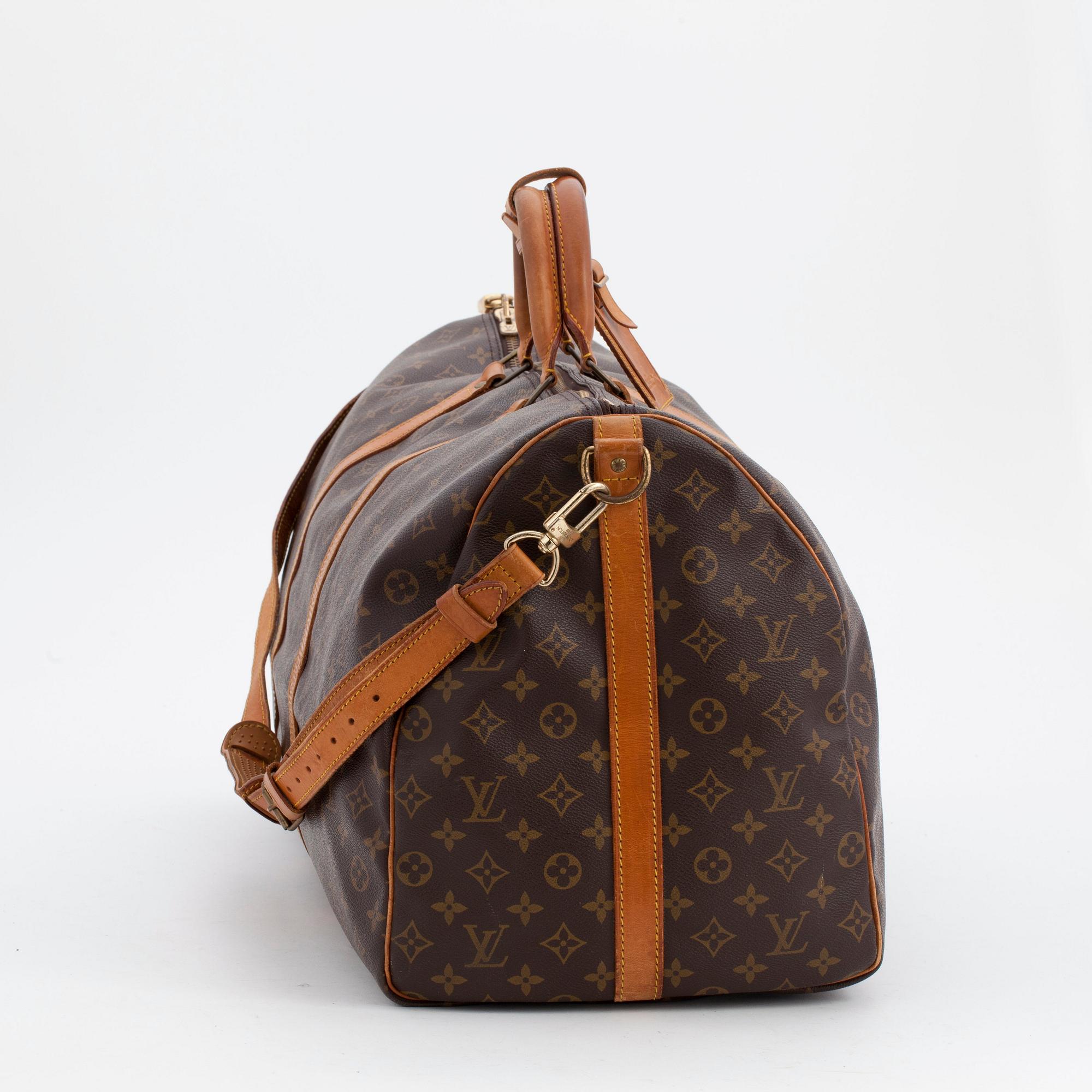 LOUIS VUITTON, a monogram canvas weekendbag, "Keepall Bandouliere 60".