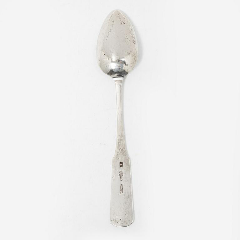 A silver spoon, mark of Frakman, assaymark Josef Sosnkowski, Warsaw, Poland, 1879.