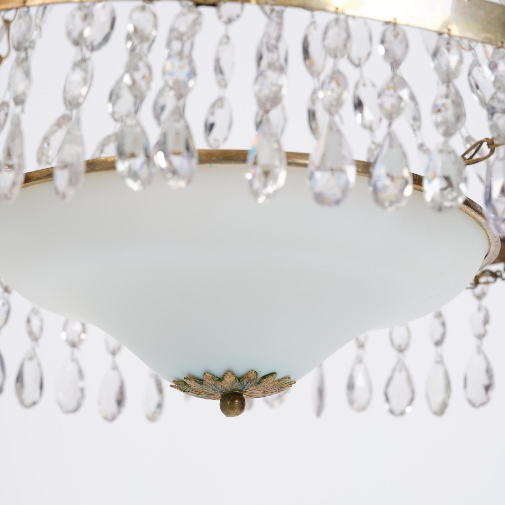 A late Gustavian five-light chandelier, late 18th century.