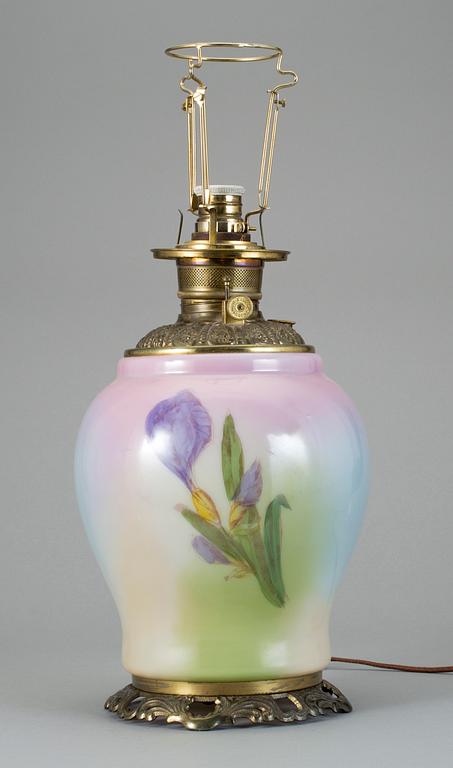 BORDSLAMPA, glas, omkring sekelskiftet 1900.