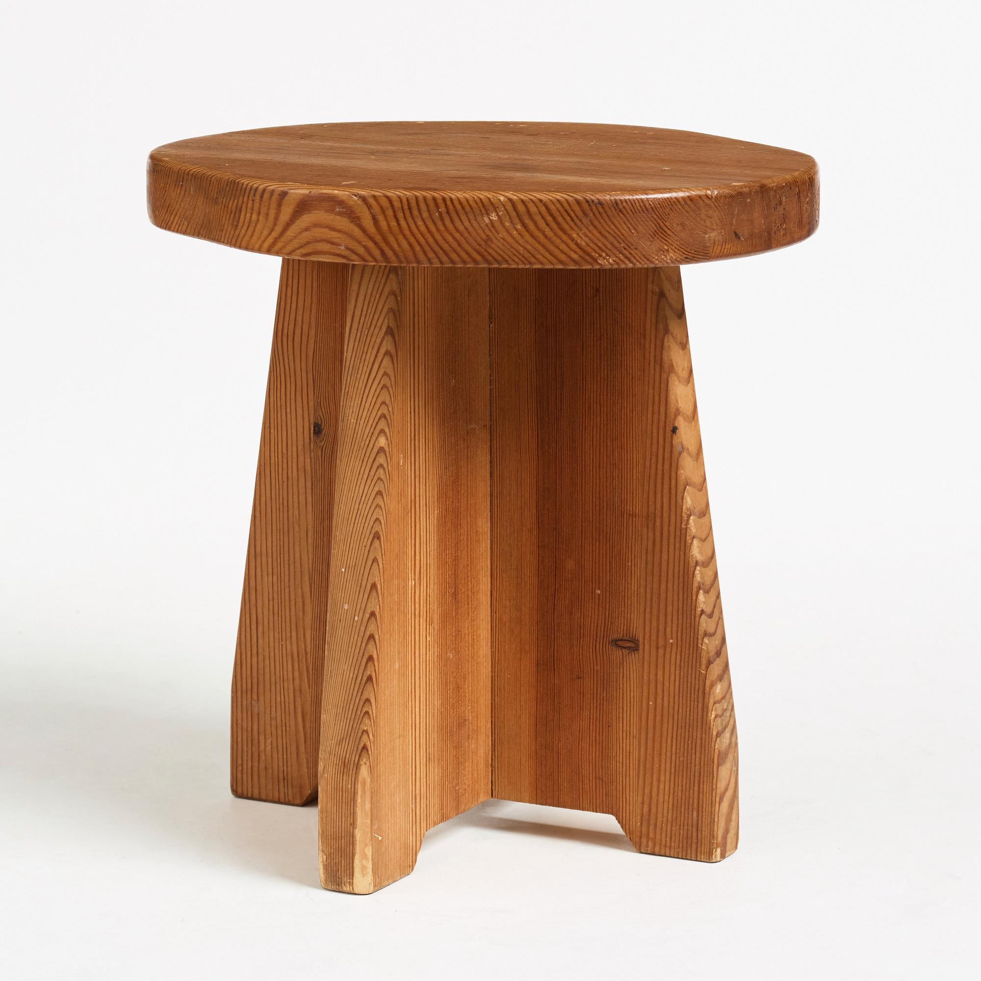 David Rosén, a stained pine "Berga" stool, Nordiska Kompaniet, Sweden 1940's.