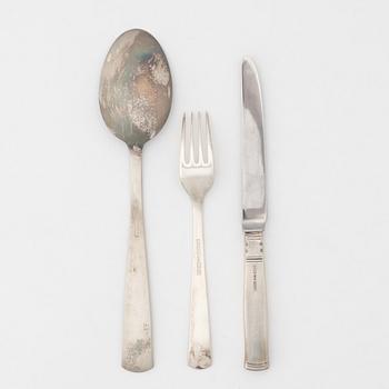 Jacob Ängman, a set of 21 silver flatware service parts, 'Rosenholm', GAB, among others, Eskilstuna, 1979.