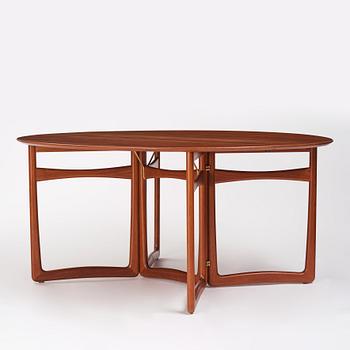 Peter Hvidt & Orla Mølgaard Nielsen, a teak gate leg dining table, France & Son, Denmark, 1950s-1960s.