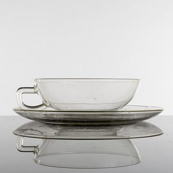 WILHELM WAGENFELT, 36 delar till teservis, delar, för Jenaer Glaswerke, Jena.