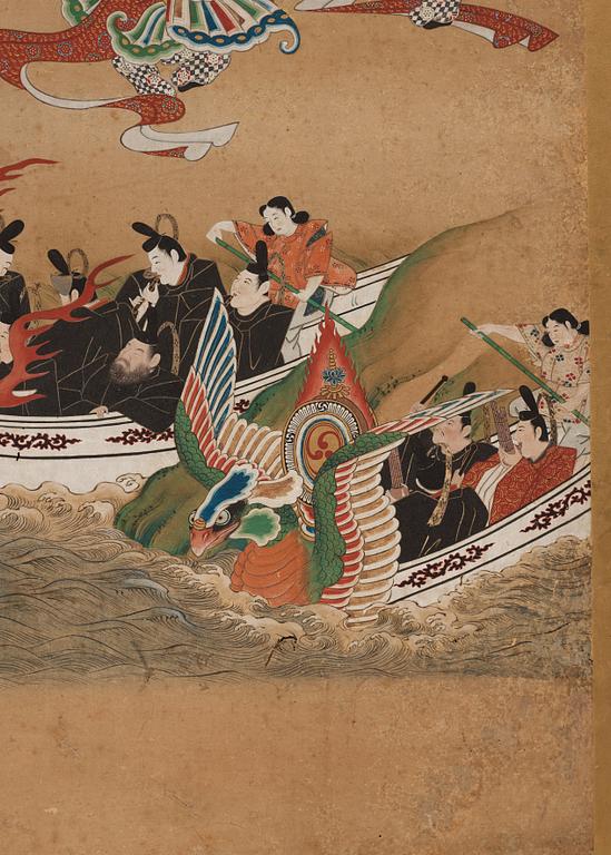 Japansk sexdelad vikskärm, Edo perioden (1603-1868).