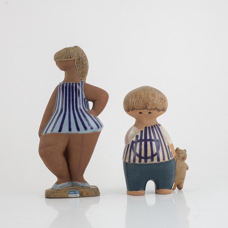 Lisa Larson, a pair of figurines, "Dora" & "Malin", Gustavsberg.